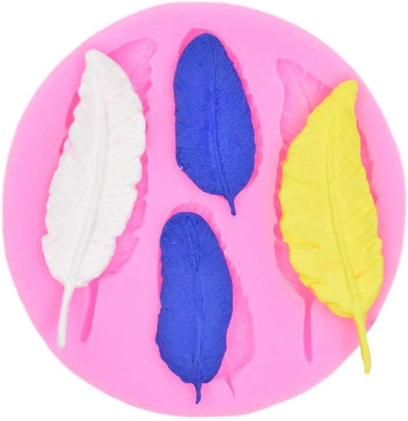 Cafurty Cavities Feather Silicone Mold Silicone Feather Cake Cupcake Backing Mould Fondant Mold for DIY - Image 1